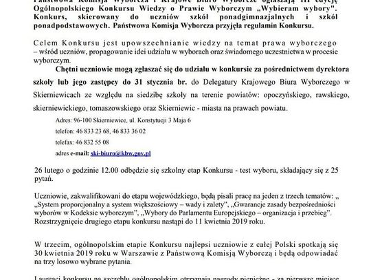Weź udział w III edycji Ogólnopolskiego Konkursu o rawie Wyborczym