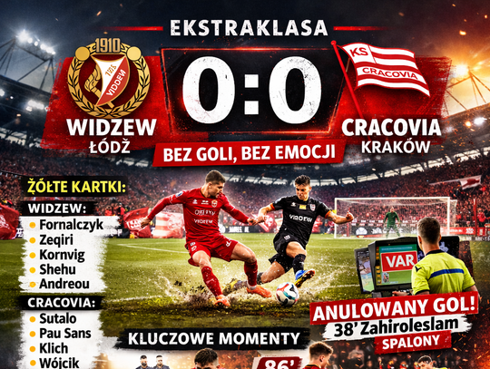 Widzew — Cracovia 0:0: bezbramkowy remis
