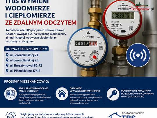 Wymiana wodomierzy i ciepłomierzy w budynkach TTBS. Mieszkańcy muszą udostępnić lokale