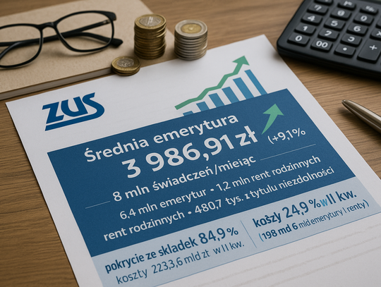 Wzrasta średnia emerytura wypłacana przez ZUS