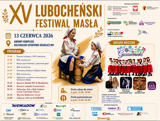 XV Lubocheński Festiwal Masła. Muzyka, konkurs i regionalne smaki wracają do Lubochni