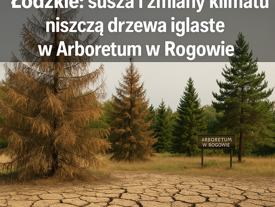 Z powodu zmiany klimatu i suszy zamierają drzewa iglaste w Arboretum w Rogowie.