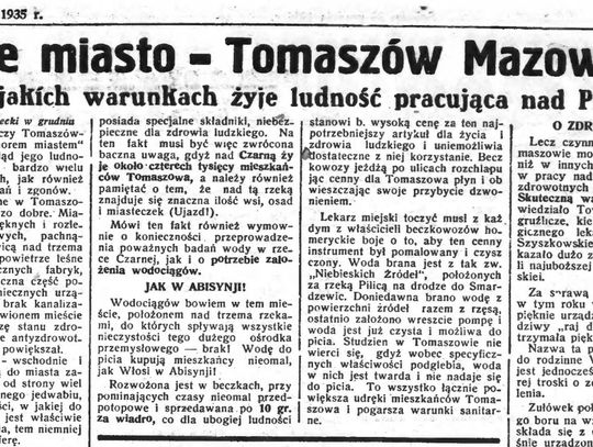 Z pożółkłych stron gazet: Chore miasto - Tomaszów Mazowiecki. W jakich warunkach żyje ludność pracująca nad Pilicą 