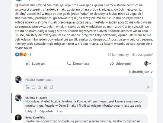 Zaatakował kobietę w biały dzień. Szybko został zatrzymany