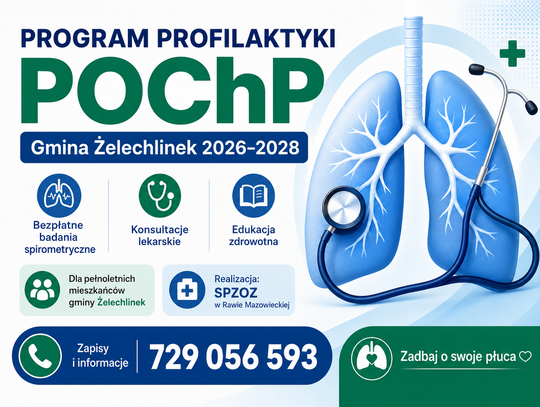 Zadbaj o swoje płuca. W gminie Żelechlinek rusza program profilaktyki POChP