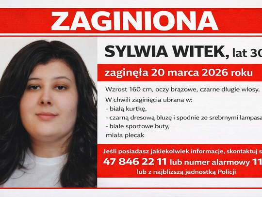 Zaginęła 30-letnia Sylwia Witek. Policja prowadzi poszukiwania