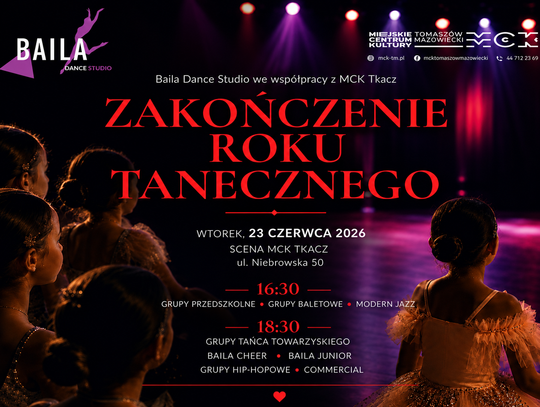 Zakończenie Roku Tanecznego w Tomaszowie. MCK zaprasza na dwa pokazy BAILA Dance Studio TM