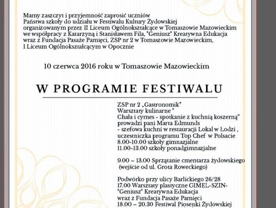 Zapraszamy na Festiwal Kultury Żydowskiej