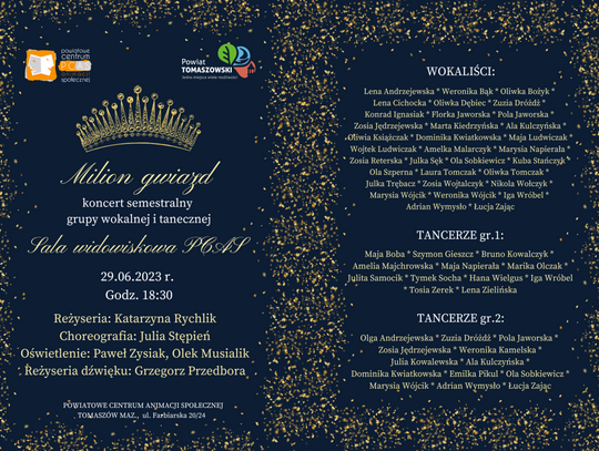 Zapraszamy na koncert semestralny „Milion gwiazd”
