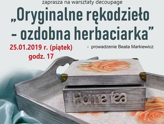 Zaproszenie do filii DOK na  warsztaty decoupage 