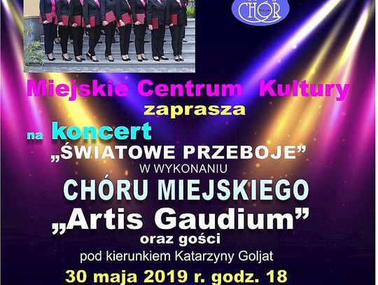 Zaproszenie na koncert chóru "Światowe przeboje”