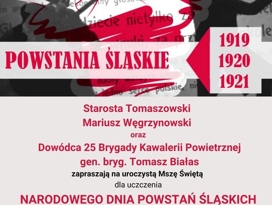 Zaproszenie na obchody Narodowego Dnia Powstań Śląskich