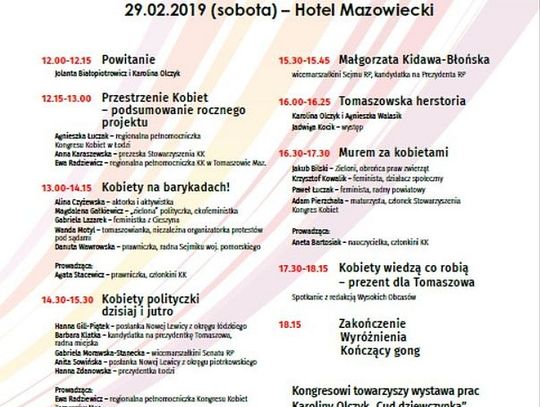Zaproszenie na V Kongres Kobiet z udziałem M. Kidawy-Błońskiej