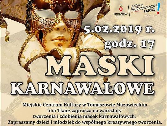 Zaproszenie na warsztaty „Maski karnawałowe” Zaproszenie na warsztaty „Maski karnawałowe”