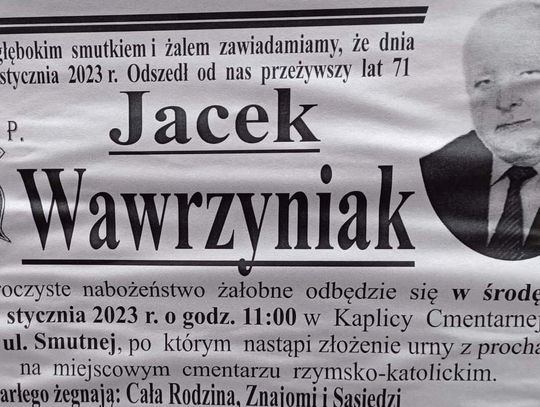 Zmarł Jacek Wawrzyniak