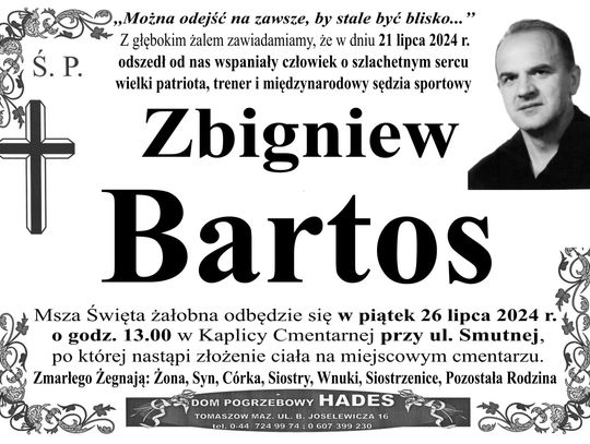 Zmarł Zbigniew Bartos