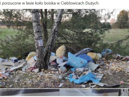 Znowu śmieci porzucone w lesie