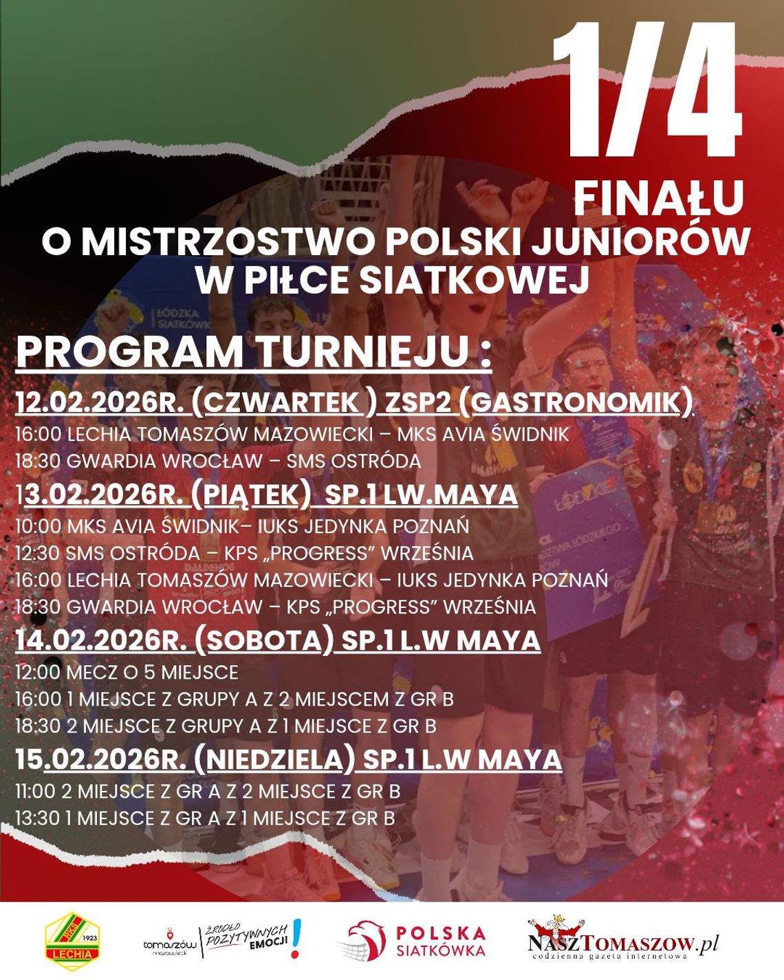 1/4 MP Juniorów w Tomaszowie (12–14 II)