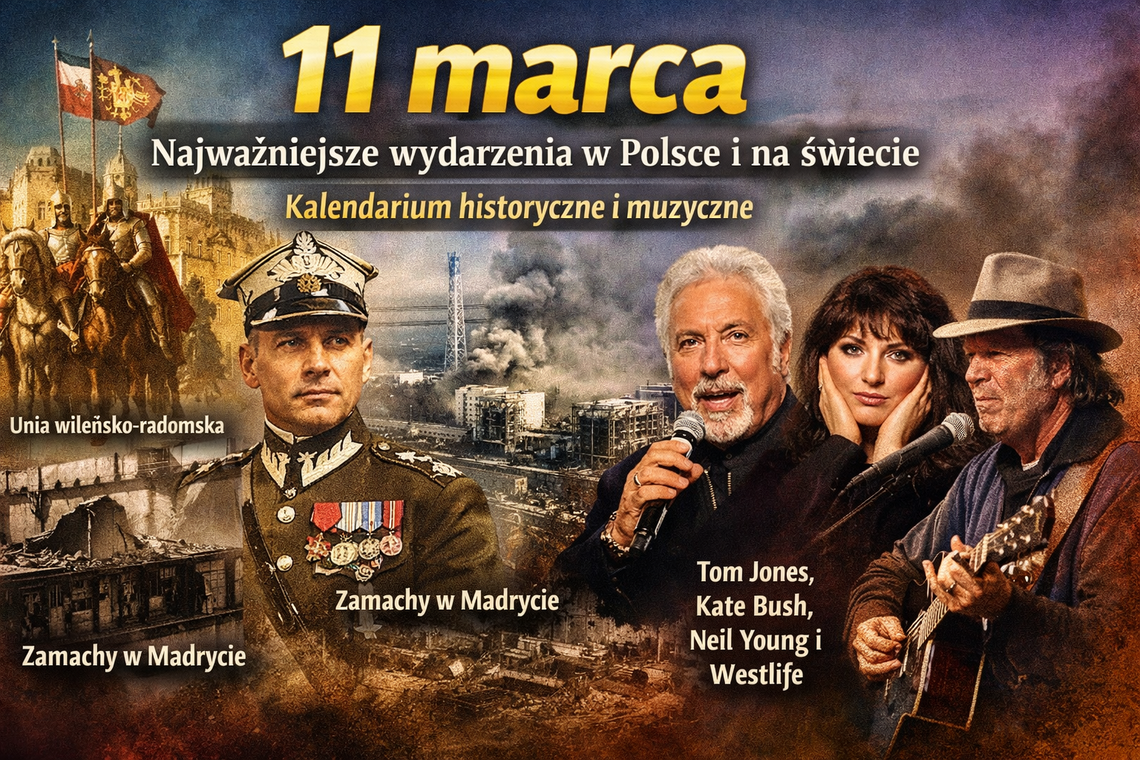 11 marca – najważniejsze wydarzenia w Polsce i na świecie. Kalendarium historyczne i muzyczne