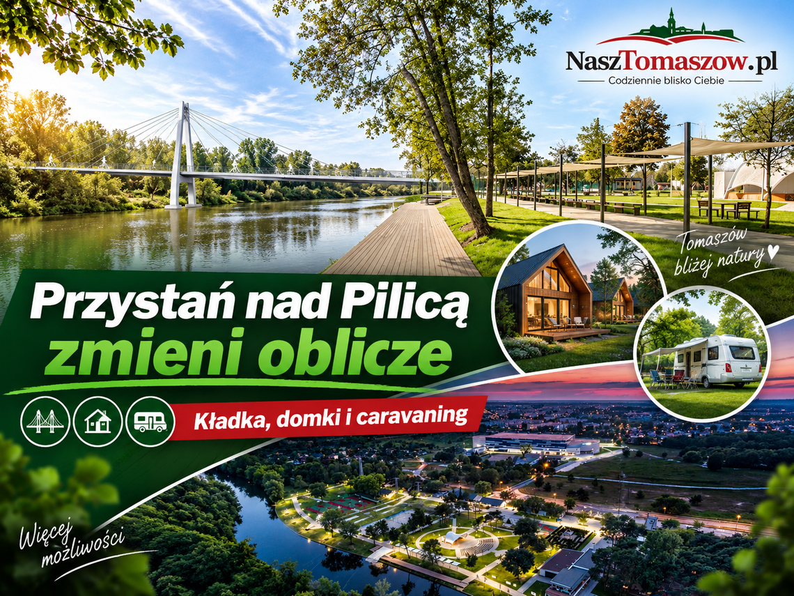 13,6 mln zł na Przystań nad Pilicą. Wisząca kładka połączy ją ze Skansenem