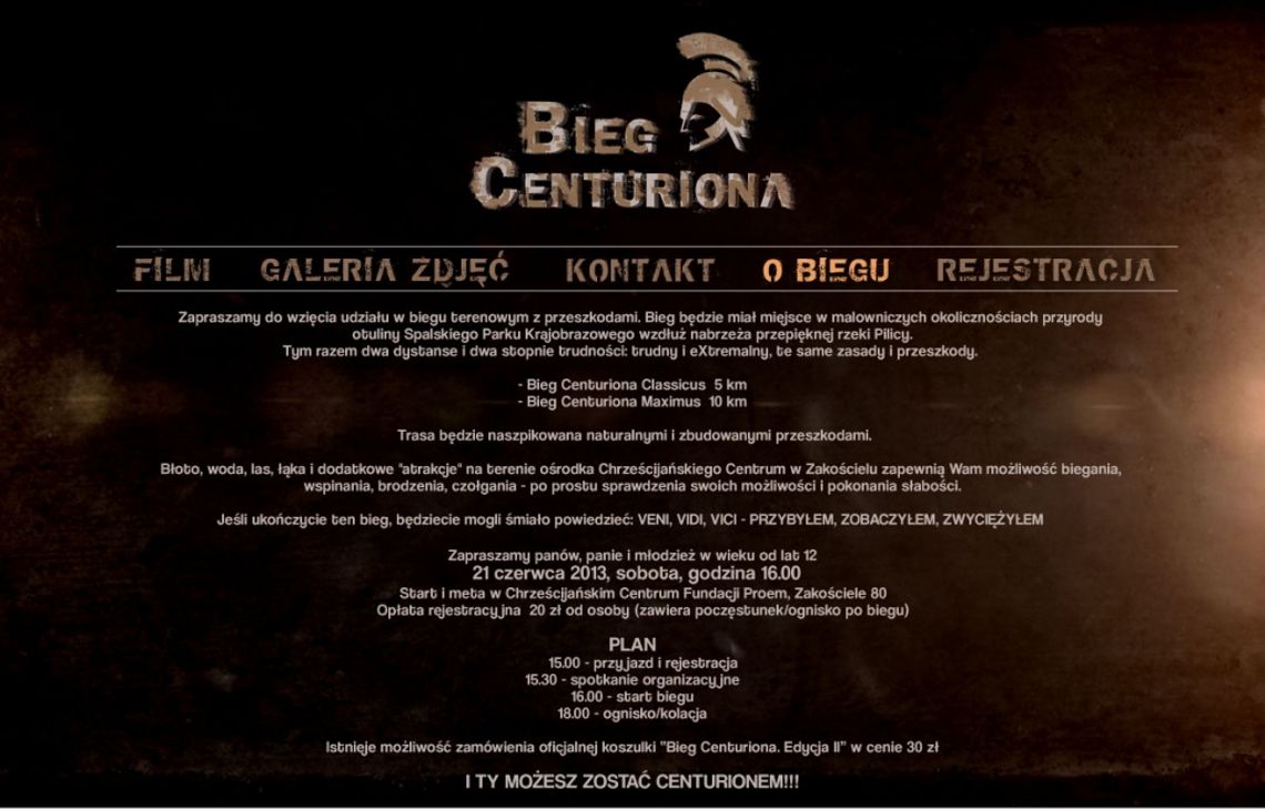 2 Bieg Centuriona w Zakościelu k Spały. 21 czerwiec start godz. 16.00.