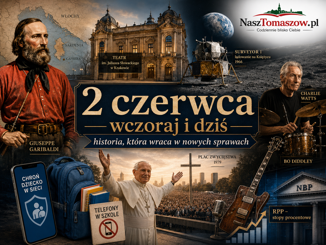 2 czerwca: od Garibaldiego i Teatru Słowackiego po Jana Pawła II, telefony w szkołach i cyfrowe bezpieczeństwo dzieci 2 czerwca: od Garibaldiego i Teatru Słowackiego po Jana Pawła II, telefony w szkołach i cyfrowe bezpieczeństwo dzieci