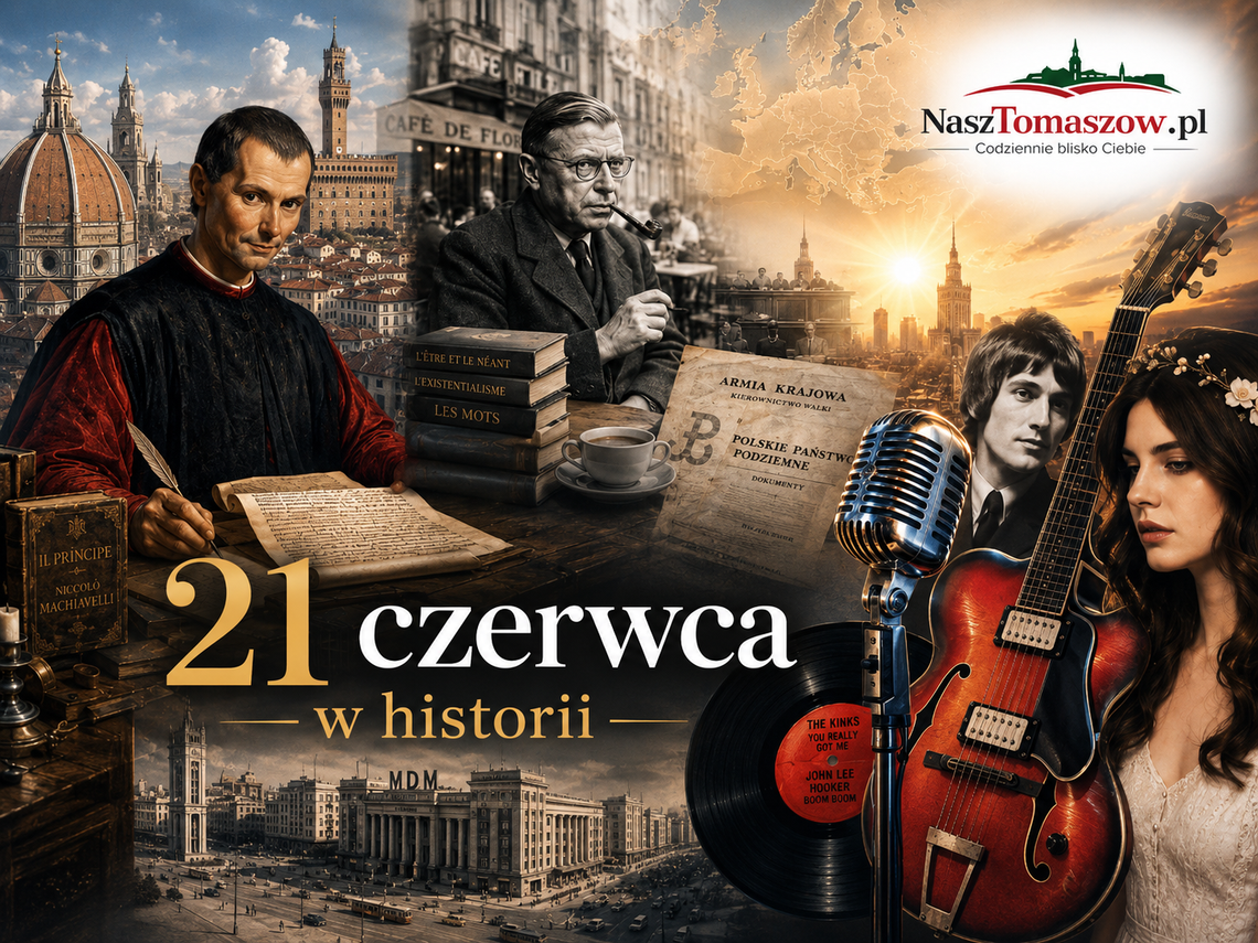 21 czerwca w historii. Machiavelli, Sartre, Proces Szesnastu, socrealizm i rockowy oddech przesilenia