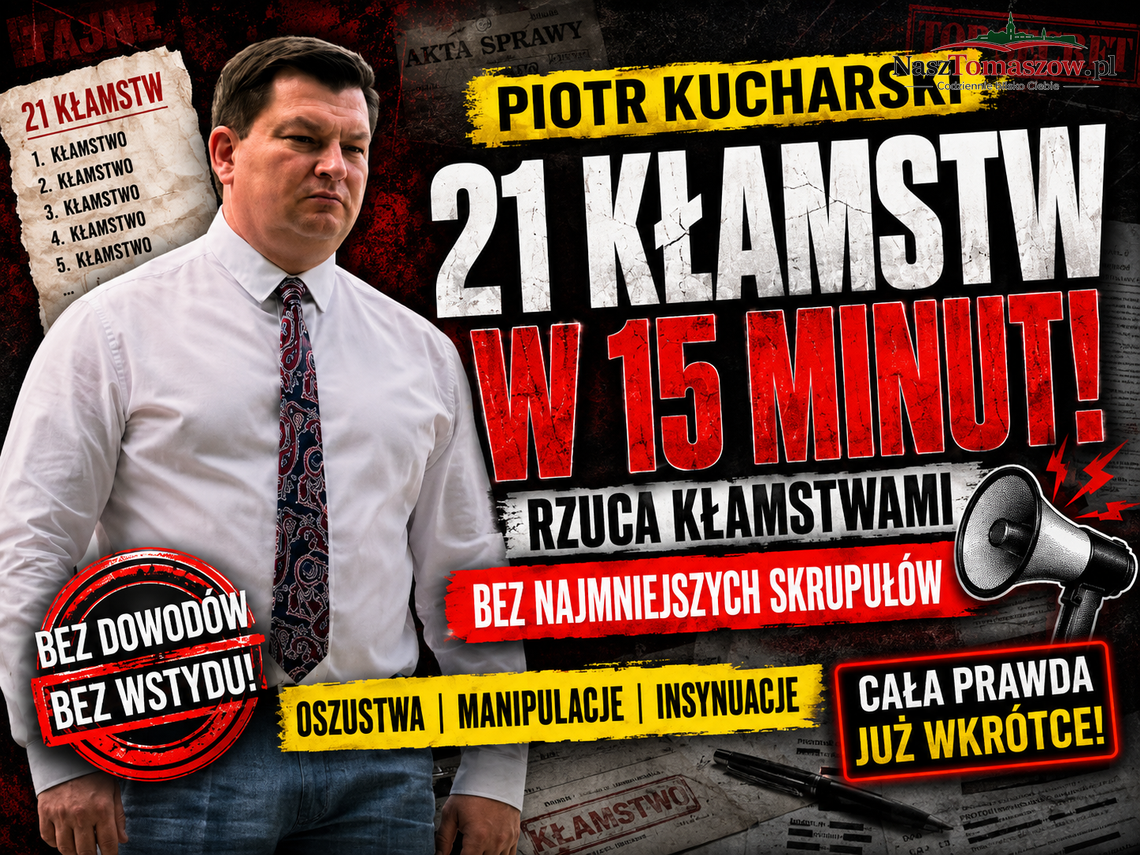21 kłamstw w 15 minut. Piotr Kucharski rzuca nimi bez najmniejszych skrupułów