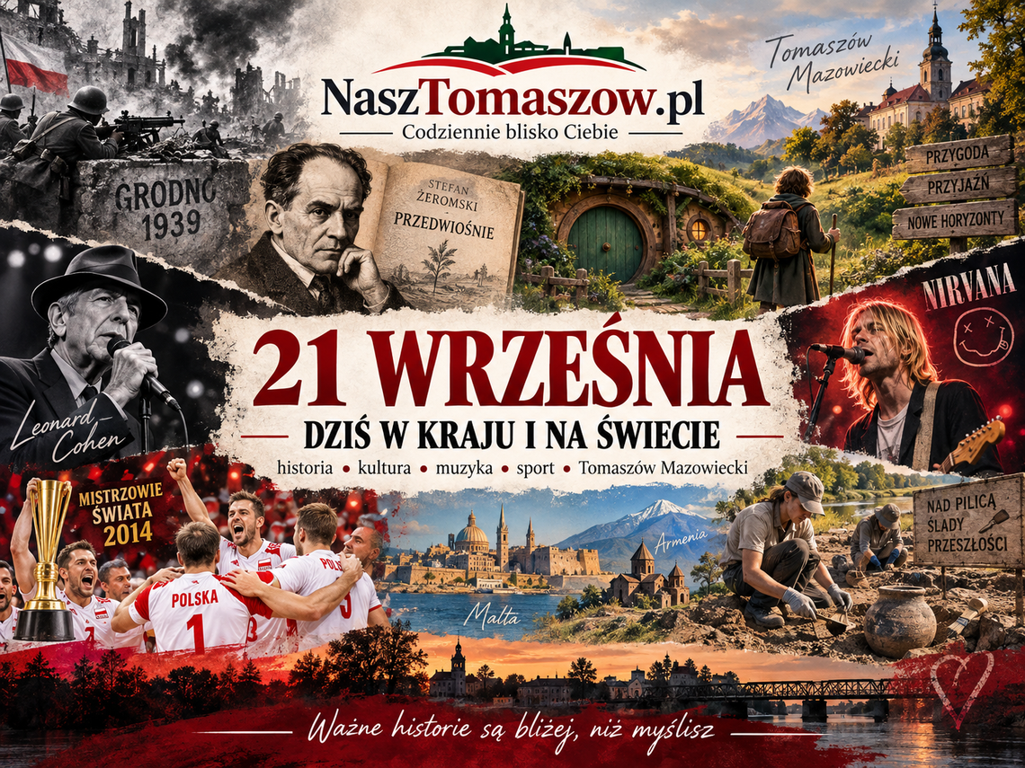 21 września. Grodno składa broń, „Hobbit” rusza w świat, Leonard Cohen świętuje, a Tomaszów zagląda pod ziemię 21 września. Grodno składa broń, „Hobbit” rusza w świat, Leonard Cohen świętuje, a Tomaszów zagląda pod ziemię