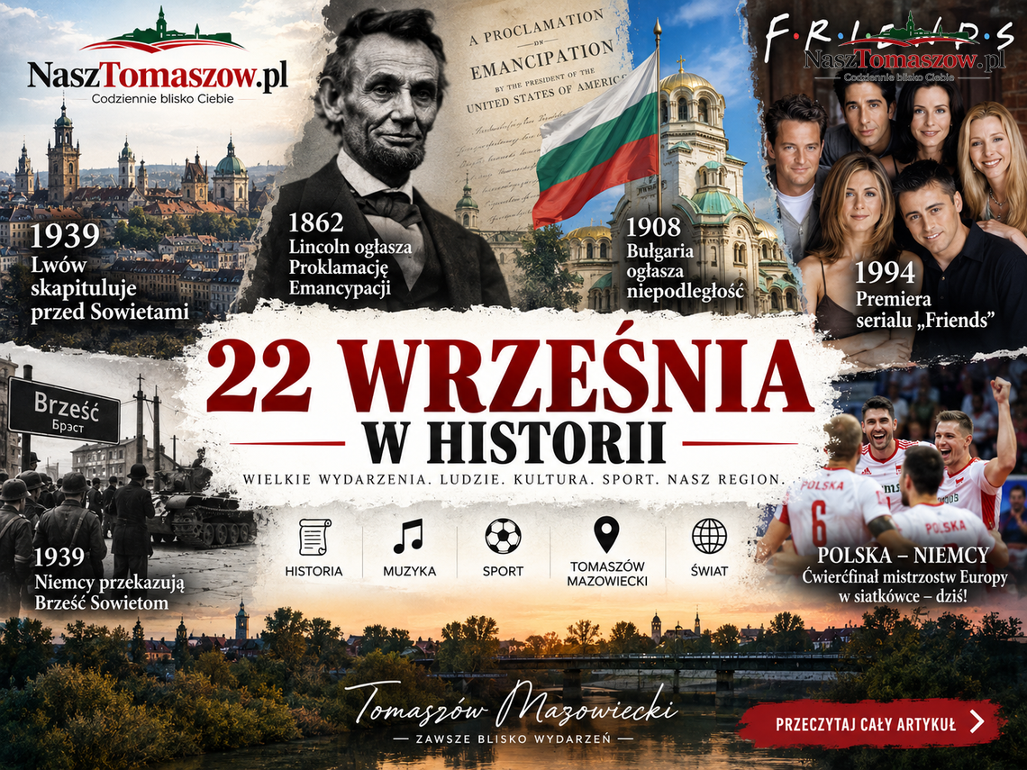 22 września w historii. Lwów kapituluje przed Sowietami, Lincoln zmienia sens wojny, Polska gra o półfinał 22 września w historii. Lwów kapituluje przed Sowietami, Lincoln zmienia sens wojny, Polska gra o półfinał