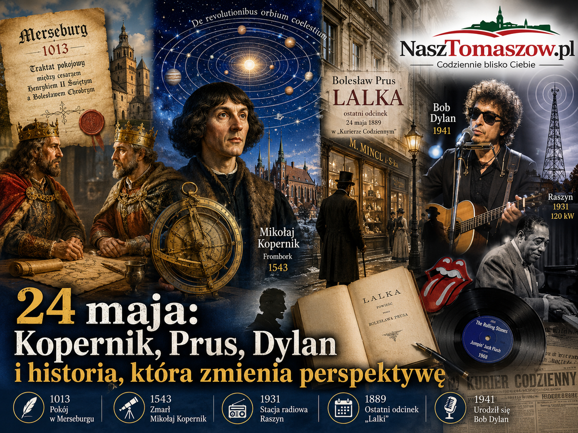 24 maja: Kopernik zatrzymał Słońce, Prus domknął „Lalkę”, Dylan zmienił ton epoki 24 maja: Kopernik zatrzymał Słońce, Prus domknął „Lalkę”, Dylan zmienił ton epoki