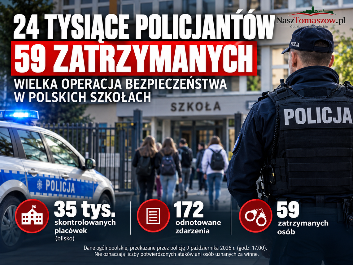 24 tysiące policjantów na ulicach, 59 zatrzymanych. Wielka operacja bezpieczeństwa w polskich szkołach