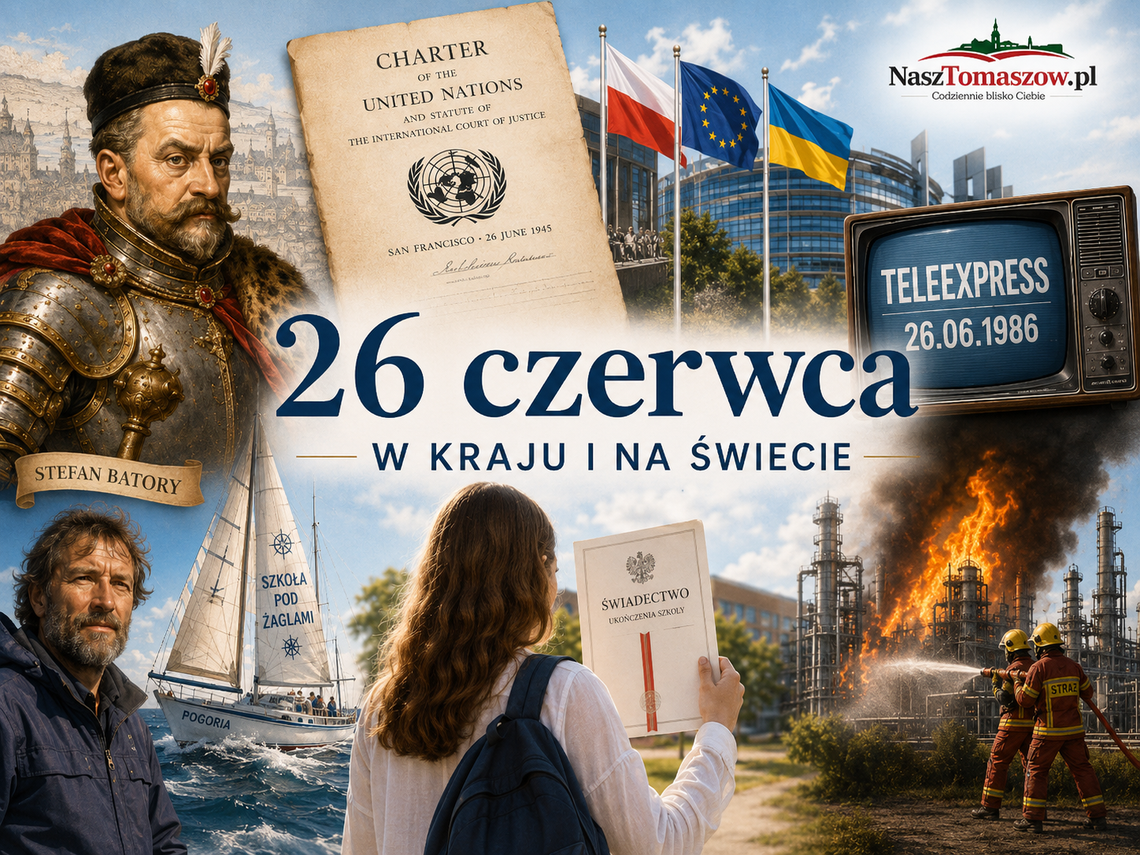 26 czerwca w kraju i na świecie. Od Batorego i „nocy paskiewiczowskiej” po ONZ, Teleexpress, The Clash i szkolne świadectwa