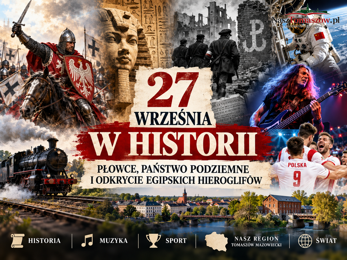 27 września w historii. Łokietek pod Płowcami, narodziny Polskiego Państwa Podziemnego i dzień, w którym przemówiły hieroglify