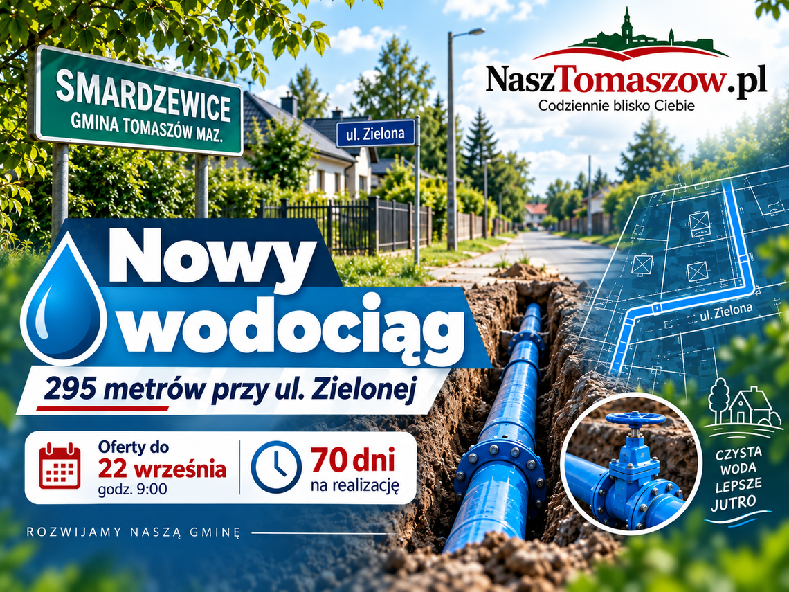 295 metrów nowego wodociągu w Smardzewicach. Gmina szuka wykonawcy dla ul. Zielonej 295 metrów nowego wodociągu w Smardzewicach. Gmina szuka wykonawcy dla ul. Zielonej
