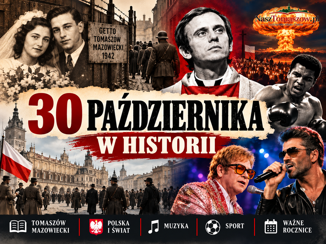 30 października w historii: ostatni ślub w tomaszowskim getcie, śmierć księdza Popiełuszki i „Wojna światów”, która przestraszyła Amerykę 30 października w historii: ostatni ślub w tomaszowskim getcie, śmierć księdza Popiełuszki i „Wojna światów”, która przestraszyła Amerykę