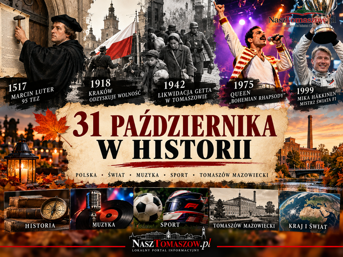 31 października w historii. Luter zmienia Europę, Queen podbija świat, a Tomaszów przeżywa tragedię getta 31 października w historii. Luter zmienia Europę, Queen podbija świat, a Tomaszów przeżywa tragedię getta