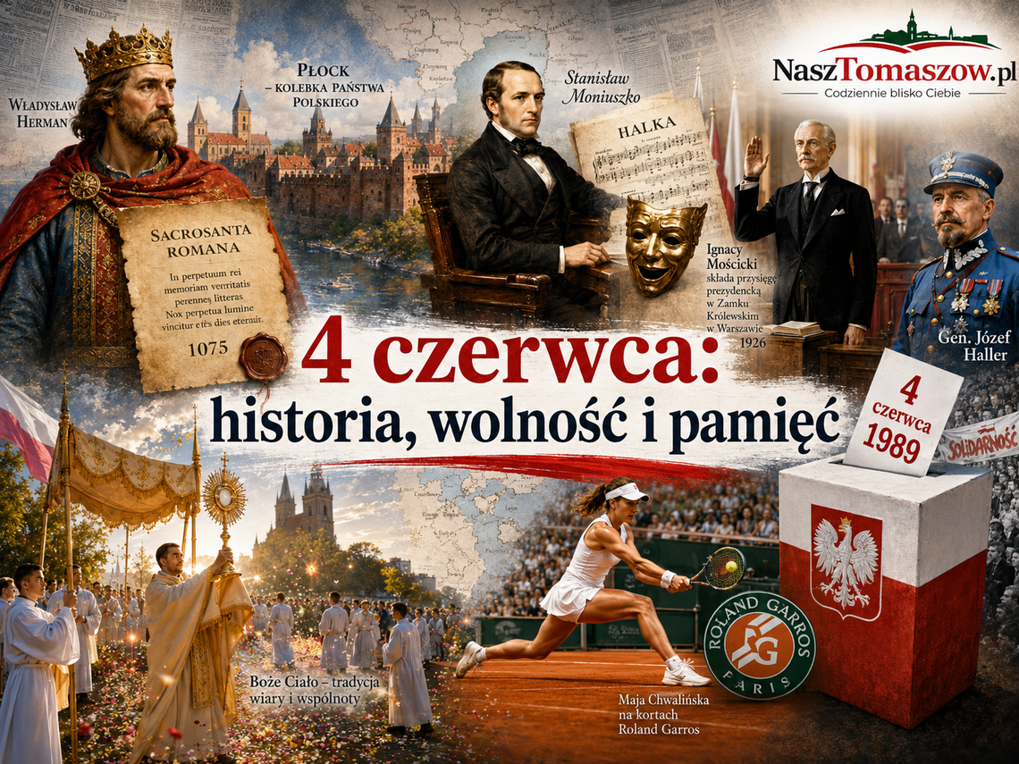 4 czerwca: od Władysława Hermana po Moniuszkę, od wolności 1989 roku po tenisowy sen Mai Chwalińskiej