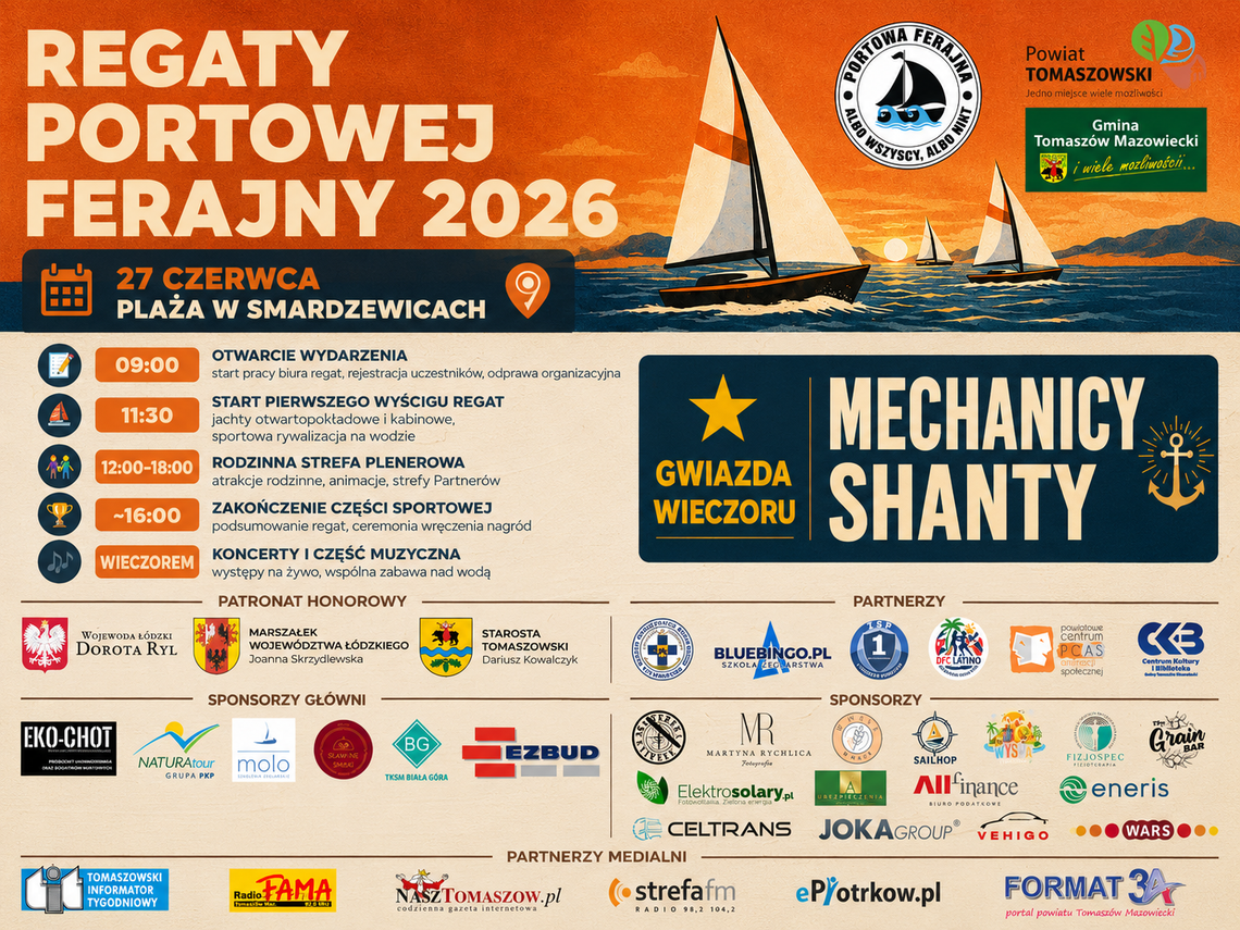 Ahoj, Smardzewice! Regaty Portowej Ferajny 2026 zamienią Zalew Sulejowski w żeglarską scenę regionu Ahoj, Smardzewice! Regaty Portowej Ferajny 2026 zamienią Zalew Sulejowski w żeglarską scenę regionu