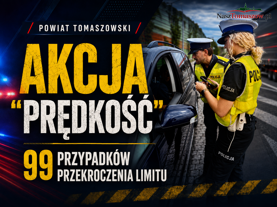 Akcja „Prędkość” w powiecie tomaszowskim. 99 przypadków przekroczenia limitu Akcja „Prędkość” w powiecie tomaszowskim. 99 przypadków przekroczenia limitu