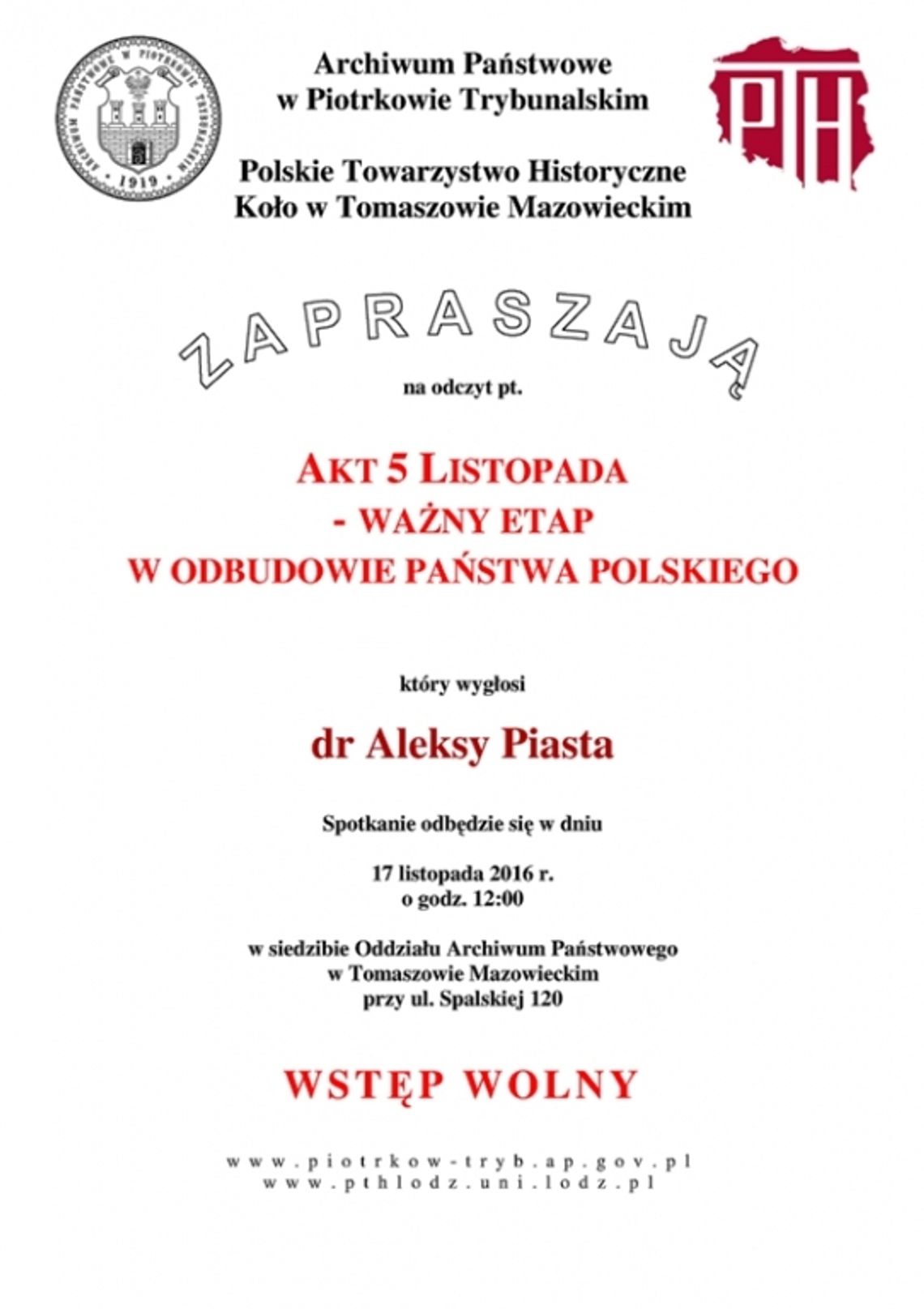 "Akt 5 Listopada - ważny etap w odbudowie Państwa Polskiego"