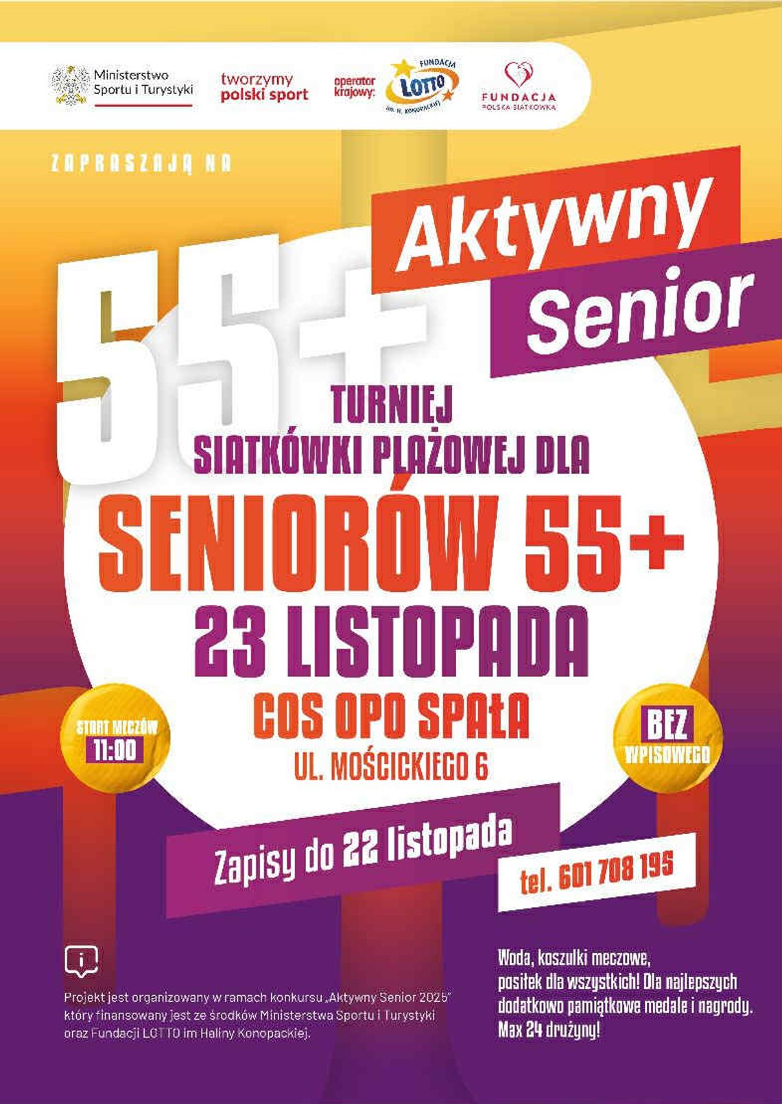 Aktywny Senior 55+: turniej siatkówki plażowej w Spale już 23 listopada Aktywny Senior 55+: turniej siatkówki plażowej w Spale już 23 listopada