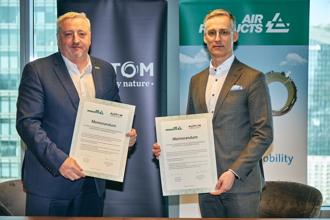 Alstom i Air Products podpisują umowę na opracowanie zeroemisyjnych rozwiązań w transporcie w Polsce