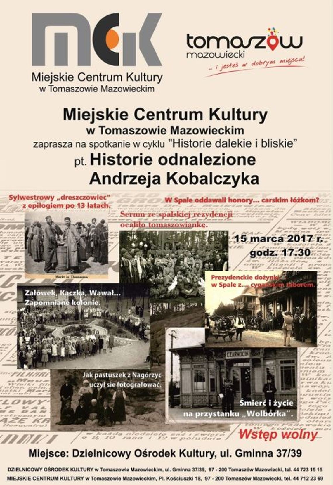 Andrzej Kobalczyk opowie o historiach przez siebie odnalezionych