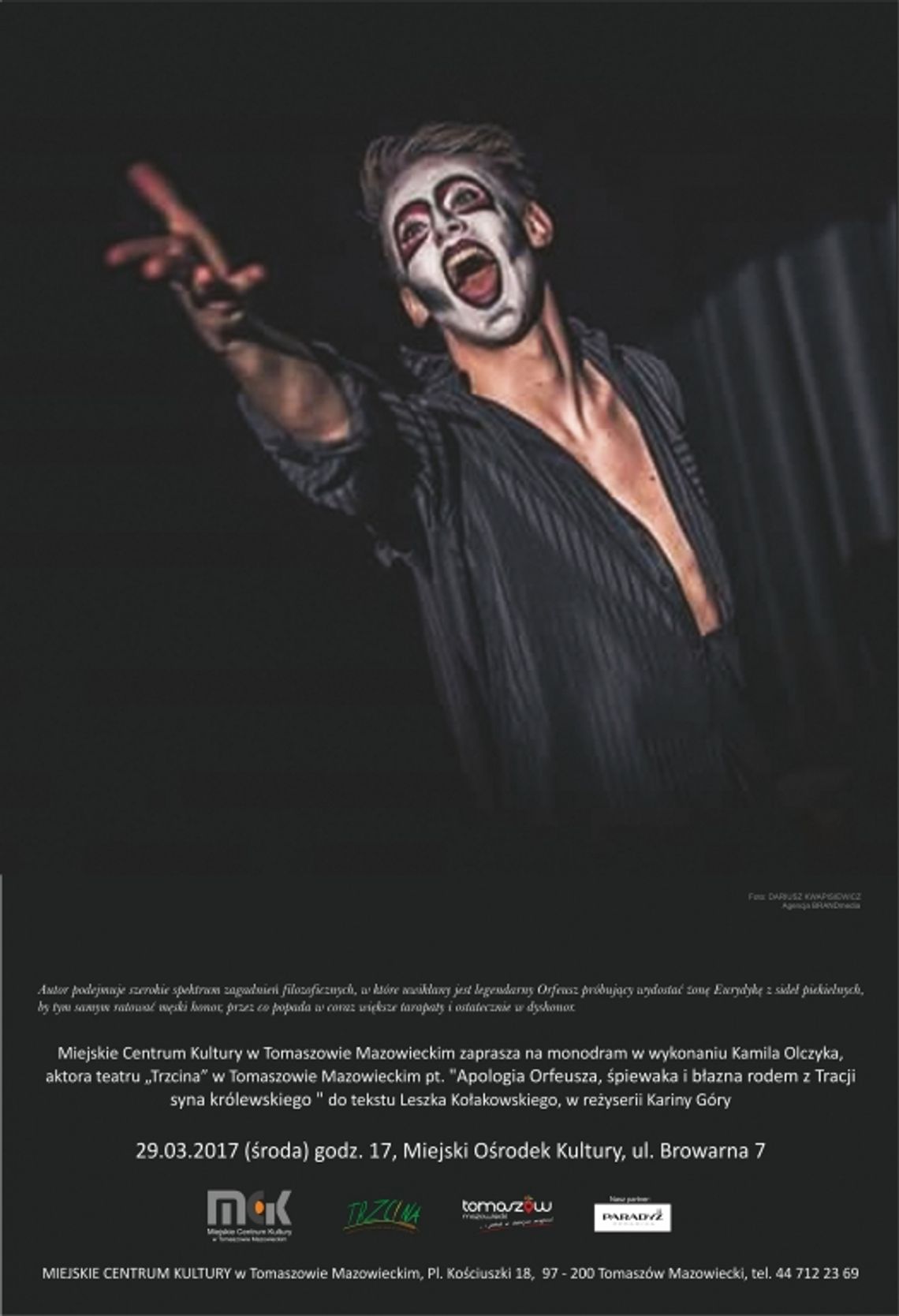 Apologia Orfeusza, śpiewaka i błazna rodem z Tracji syna królewskiego