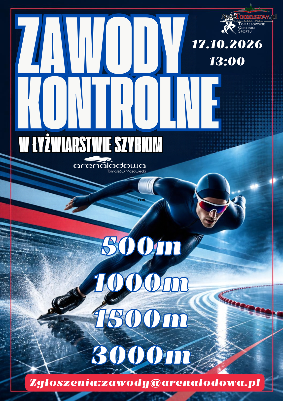 Arena Lodowa nie zwalnia tempa. Przed nami Zawody Kontrolne w Łyżwiarstwie Szybkim