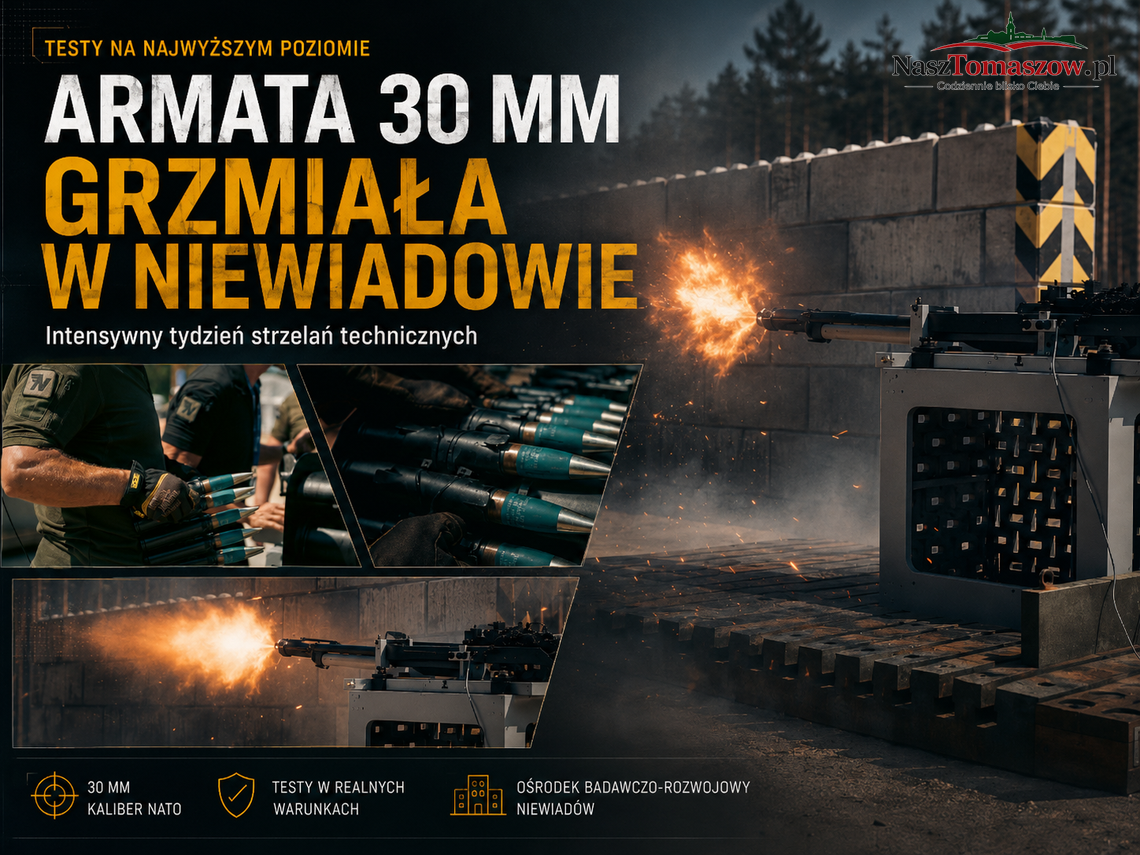 Armatni huk w Niewiadowie. Słowacka broń kalibru 30 mm przeszła testy pod Tomaszowem Armatni huk w Niewiadowie. Słowacka broń kalibru 30 mm przeszła testy pod Tomaszowem