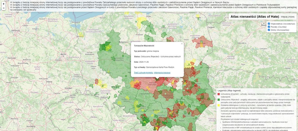 Atlas Nienawiści nie narusza dóbr osobistych.