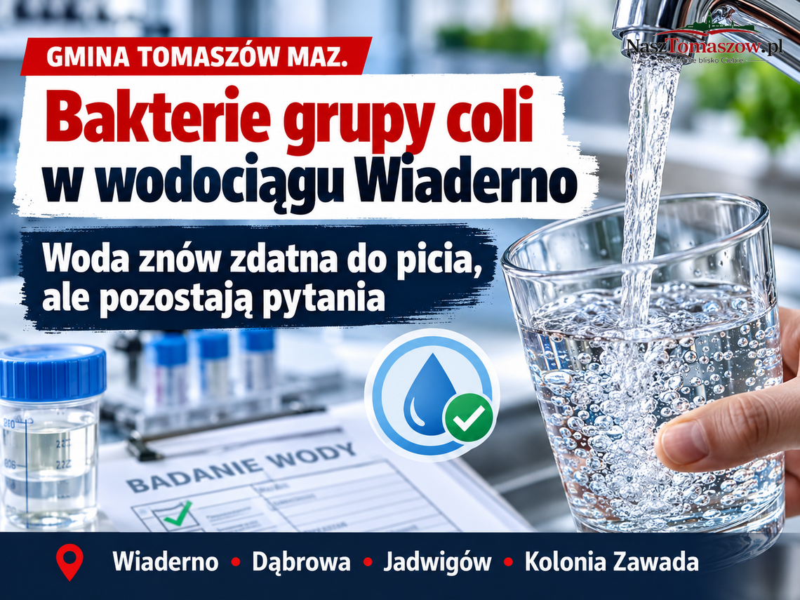 Bakterie grupy coli w wodociągu Wiaderno. Woda znów jest zdatna do picia, ale co właściwie się wydarzyło?