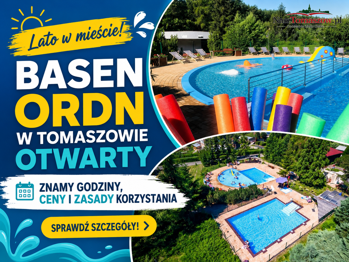 Basen ORDN w Tomaszowie otwarty. Znamy godziny, ceny i zasady korzystania